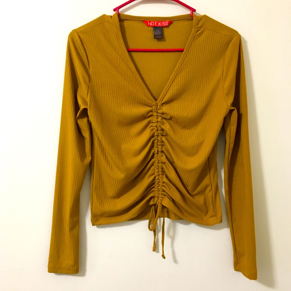 Mustard Runched Top